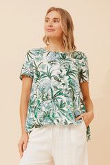 Caroline Morgan Leaf Print Top