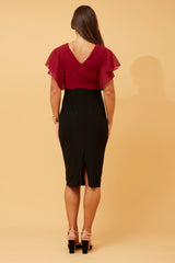 Caroline Morgan Pleated Bodycon Dress