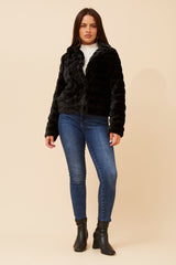 Caroline Morgan Faux Fur Jacket
