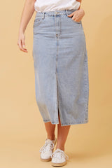 Caroline Morgan Denim Midi Skirt