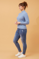 Caroline Morgan Polo Neck Ribbed Skivvy