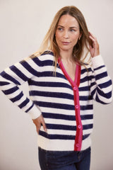 See Saw Angora/Nylon Stripe Cardigan