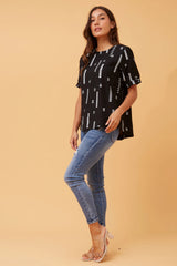 Caroline Morgan Abstract Printed Top