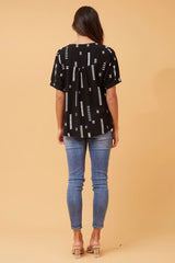Caroline Morgan Abstract Printed Top