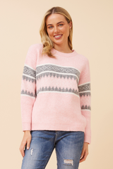 Caroline Morgan Jacquard Pattern Knit Jumper
