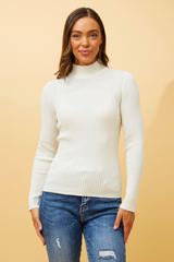 Caroline Morgan Polo Neck Ribbed Skivvy