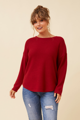 Caroline Morgan Curved Hem Pullover