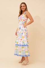 Caroline Morgan Wanderlust Print Maxi Dress