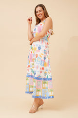 Caroline Morgan Wanderlust Print Maxi Dress