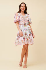 Caroline Morgan Arabesque Print Dress