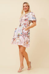 Caroline Morgan Arabesque Print Dress