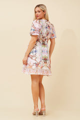 Caroline Morgan Arabesque Print Dress