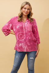 Caroline Morgan Rosetta Sequin Tie Dye Top