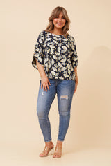 Caroline Morgan Foil Print Blouse