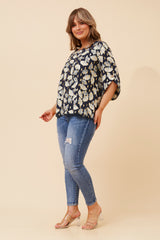 Caroline Morgan Foil Print Blouse