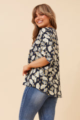 Caroline Morgan Foil Print Blouse