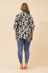 Caroline Morgan Foil Print Blouse