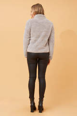 Caroline Morgan Zip Fluffy Jacket