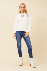 Caroline Morgan Embellished Heart Knit Jumper