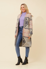 Caroline Morgan Jacquard Knit Cardigan