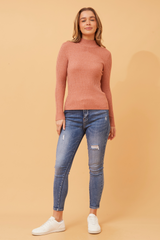 Caroline Morgan Polo Neck Ribbed Skivvy