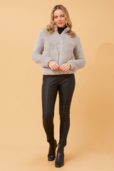 Caroline Morgan Zip Fluffy Jacket