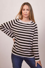See Saw Angora/Nylon Stripe Crew