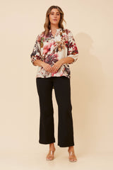 Caroline Morgan Floral Print Shirt