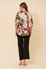 Caroline Morgan Floral Print Shirt