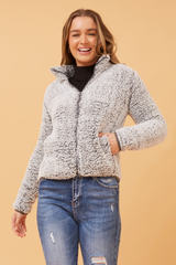 Caroline Morgan Faux Fur Teddy Jacket