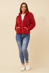 Caroline Morgan Zip Fluffy Jacket
