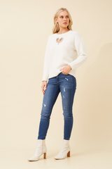 Caroline Morgan Embellished Heart Knit Jumper
