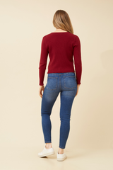 Caroline Morgan Scalloped Knit Cardigan