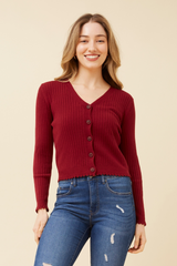 Caroline Morgan Scalloped Knit Cardigan