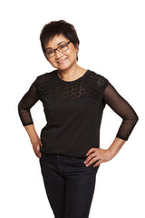 003 Sleevees 3/4 Sleeve Mesh Cover Up