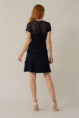 Joseph Ribkoff Lace NeckLine Dress