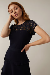 Joseph Ribkoff Lace NeckLine Dress