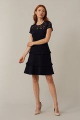 Joseph Ribkoff Lace NeckLine Dress