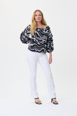 Joseph Ribkoff Wave Print Top