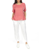 Jump Relaxed Sequin Trim Top