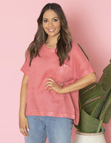 Jump Relaxed Sequin Trim Top