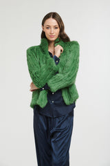 365 Days High Neck Rabbit Fur Jacket
