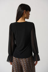 Joseph Ribkoff Ruffle Sleeve Top