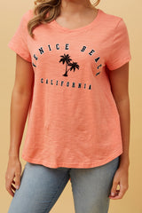 Caroline Morgan Hi-Low Palm Print Top