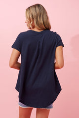 Caroline Morgan Hi-Low Palm Print Top