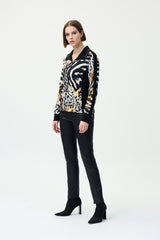 Joseph Ribkoff Animal Print Zip Jacket