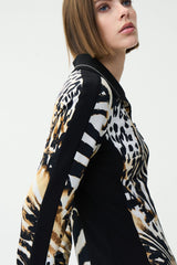 Joseph Ribkoff Animal Print Zip Jacket