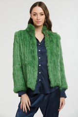 365 Days High Neck Rabbit Fur Jacket