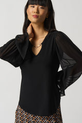 Joseph Ribkoff Ruffle Sleeve Top