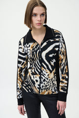 Joseph Ribkoff Animal Print Zip Jacket